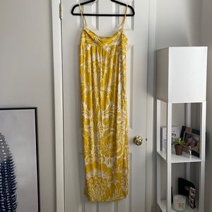 Diane Von Furstenberg yellow printed silk maxi